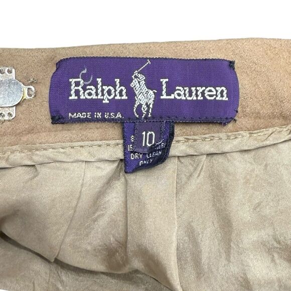 Ralph Lauren Purple Label Tan Wool and Cashmere Skirt Size 10 - Picture 8 of 9